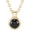 14K Yellow Natural Onyx Bezel-Set 16-18" Necklace