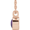 14K Rose Natural Amethyst Bezel-Set 16-18" Necklace