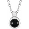 Platinum Natural Onyx Bezel-Set 16-18" Necklace
