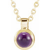 14K Yellow Natural Amethyst Bezel-Set 16-18" Necklace