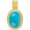 14K Yellow Natural Turquoise Pendant
