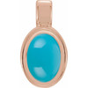 14K Rose Natural Turquoise Pendant