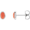 14 Karat White Gold Natural Pink Coral Earrings |$377