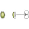 14K White Natural Peridot Earrings
