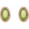 14K Rose Natural Peridot Earrings