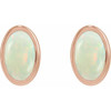 14K Rose Lab-Grown White Opal Earrings