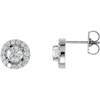 14K White 9/10 CTW Lab-Grown Diamond Halo-Style Earrings