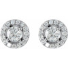 14K White 9/10 CTW Lab-Grown Diamond Halo-Style Earrings