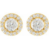 14K Yellow 1 1/3 CTW Lab-Grown Diamond Halo-Style Earrings