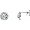 14K White 1 1/3 CTW Lab-Grown Diamond Halo-Style Earrings