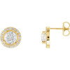 14K Yellow 1 5/8 CTW Lab-Grown Diamond Halo-Style Earrings