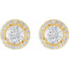14K Yellow 1 5/8 CTW Lab-Grown Diamond Halo-Style Earrings