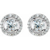 14K White 2 1/3 CTW Lab-Grown Diamond Halo-Style Earrings