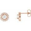 14K Rose 9/10 CTW Lab-Grown Diamond Halo-Style Earrings