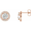 14K Rose 2 1/3 CTW Lab-Grown Diamond Halo-Style Earrings