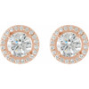 14K Rose 2 1/3 CTW Lab-Grown Diamond Halo-Style Earrings