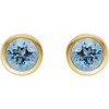 14K Yellow Natural Aquamarine Bezel-Set Earrings