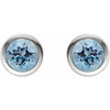 Sterling Silver Natural Aquamarine Bezel-Set Earrings