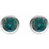 Sterling Silver Lab-Grown Alexandrite Bezel-Set Earrings