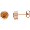 14K Rose Natural Citrine Bezel-Set Earrings