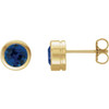 14K Yellow Natural Blue Sapphire Bezel-Set Earrings