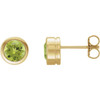 14K Yellow Natural Peridot Bezel-Set Earrings