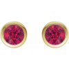14K Yellow Natural Ruby Bezel-Set Earrings