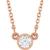 14 Karat Rose Gold Lab Grown Diamond Solitaire Necklace 1/6 CT, 18 Inch - $717