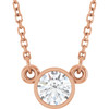 14 Karat Rose Gold Lab Grown Diamond Solitaire Necklace 1/3 CT, 18 Inch - $733
