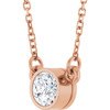 14 Karat Rose Gold Lab Grown Diamond Solitaire Necklace 1/3 CT, 18 Inch - $733