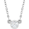 14 Karat White Gold Lab Grown Diamond Solitaire Necklace 1/10 CT, 18 Inch - $685