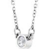 14 Karat White Gold Lab Grown Diamond Solitaire Necklace 1/10 CT, 18 Inch - $685