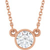 14 Karat Rose Gold Lab Grown Diamond Solitaire Necklace 1/2 CT, 18 Inch - $918
