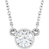 14K White 1/2 CT Lab-Grown Diamond Solitaire 18" Necklace 