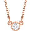 14 Karat Rose Gold Lab Grown Diamond Solitaire Necklace 1/10 CT, 18 Inch - $449