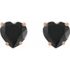 14K Rose Natural Onyx Heart Earrings