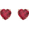14K Rose Lab-Grown Ruby Heart Earrings