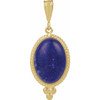 14K Yellow Natural Lapis Cabochon Pendant
