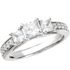 Sterling Silver 7/8 CTW Natural Diamond Engagement Ring – 3.8 x 3.8 mm
