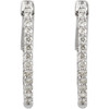 14K White 1/2 CTW Lab-Grown Diamond Inside-Outside 19 mm Hinged Hoop Earrings