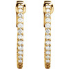 14K Yellow 1/2 CTW Lab-Grown Diamond Inside-Outside 19 mm Hinged Hoop Earrings
