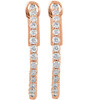 14K Rose 1/2 CTW Lab-Grown Diamond Inside-Outside 19 mm Hinged Hoop Earrings