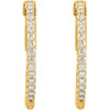 14K Yellow 3/4 CTW Lab-Grown Diamond Inside-Outside 23 mm Hinged Hoop Earrings