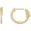 14K Yellow 1/3 CTW Lab-Grown Diamond Inside-Outside 15.5 mm Hinged Hoop Earrings