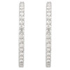 14K White 3 CTW Lab-Grown Diamond Inside-Outside 34.5 mm Hinged Hoop Earrings