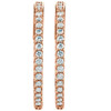 14K Rose 1 CTW Lab-Grown Diamond Inside-Outside 26.5 mm Hinged Hoop Earrings