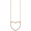 14K Rose 1/4 CTW Natural Diamond Heart 16" Necklace