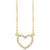 14K Yellow .08 CTW Natural Diamond Petite Heart 16" Necklace