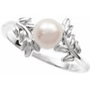 Sterling Silver Cultured White Akoya Pearl Ring 