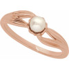 14K Rose Cultured Freshwater Pearl Ring